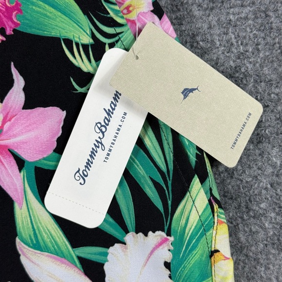 Tommy Bahama Swim Trunks Small Black Floral Orchid Garden Boardshorts NWT Men's - Picture 4 of 10